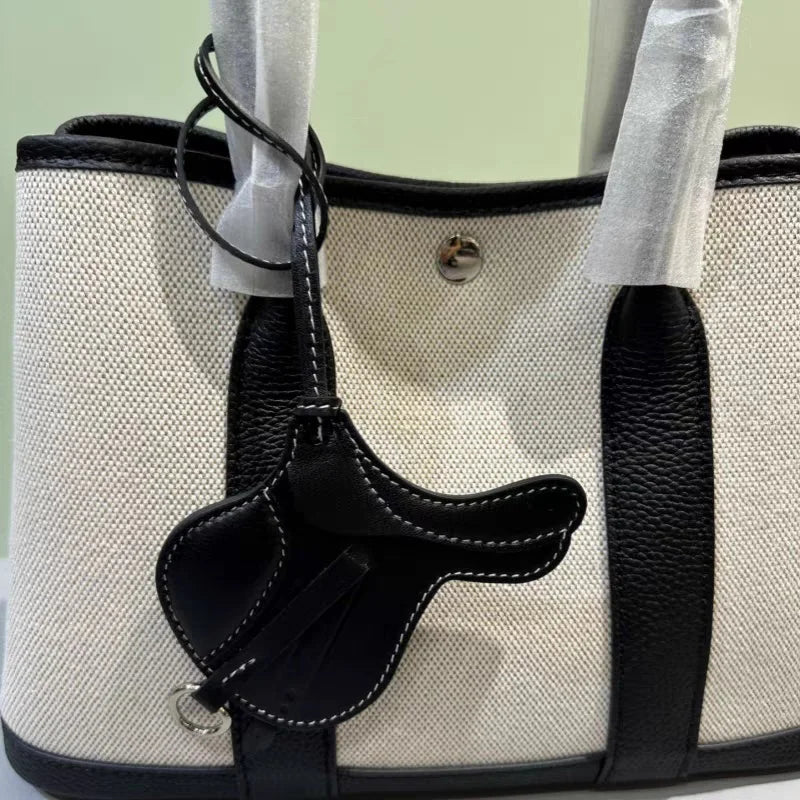Equestrian - Inspired Saddle Bag Charm – Handcrafted French Goatskin Pendant | Unique Keychain Accent | Timeless Equestrian Style - shewearing