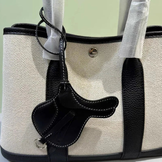 Equestrian - Inspired Saddle Bag Charm – Handcrafted French Goatskin Pendant | Unique Keychain Accent | Timeless Equestrian Style - shewearing