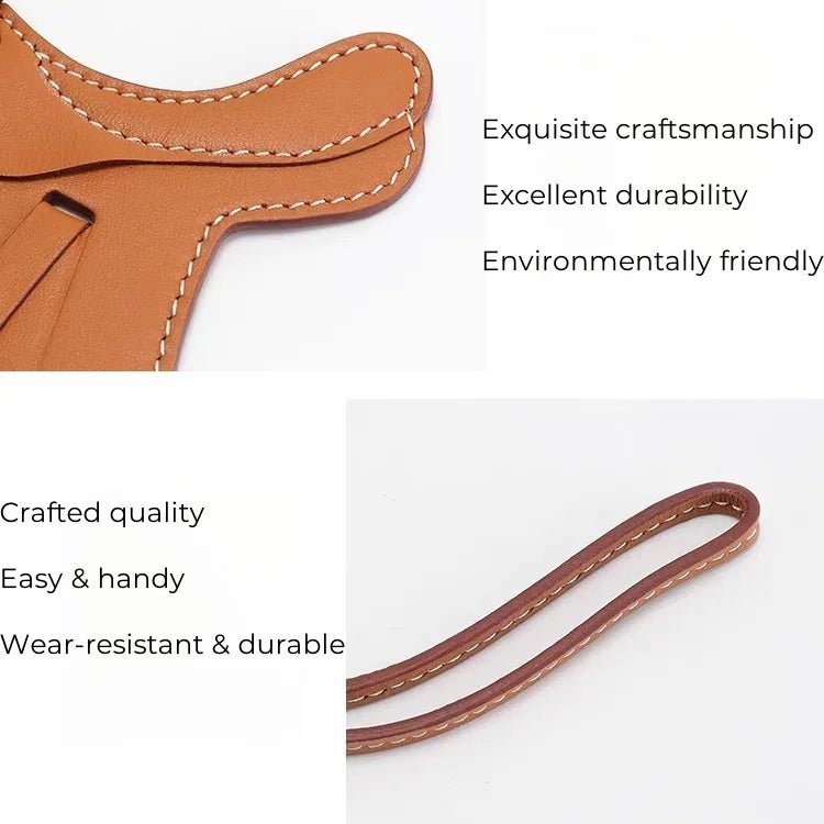 Equestrian - Inspired Saddle Bag Charm – Handcrafted French Goatskin Pendant | Unique Keychain Accent | Timeless Equestrian Style - shewearing