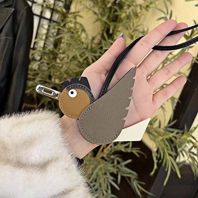 Flying Lovebird Charm – Handcrafted Genuine Leather Bag Accessory | Symbol of Freedom and Affection - shewearing