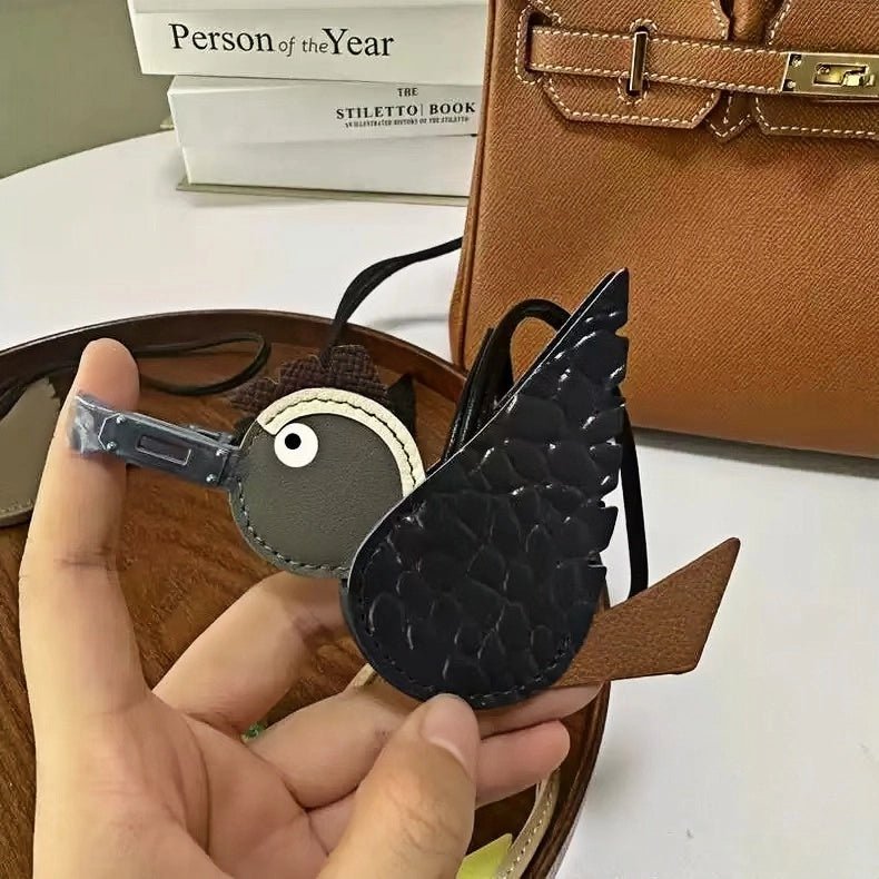Flying Lovebird Charm – Handcrafted Genuine Leather Bag Accessory | Symbol of Freedom and Affection - shewearing