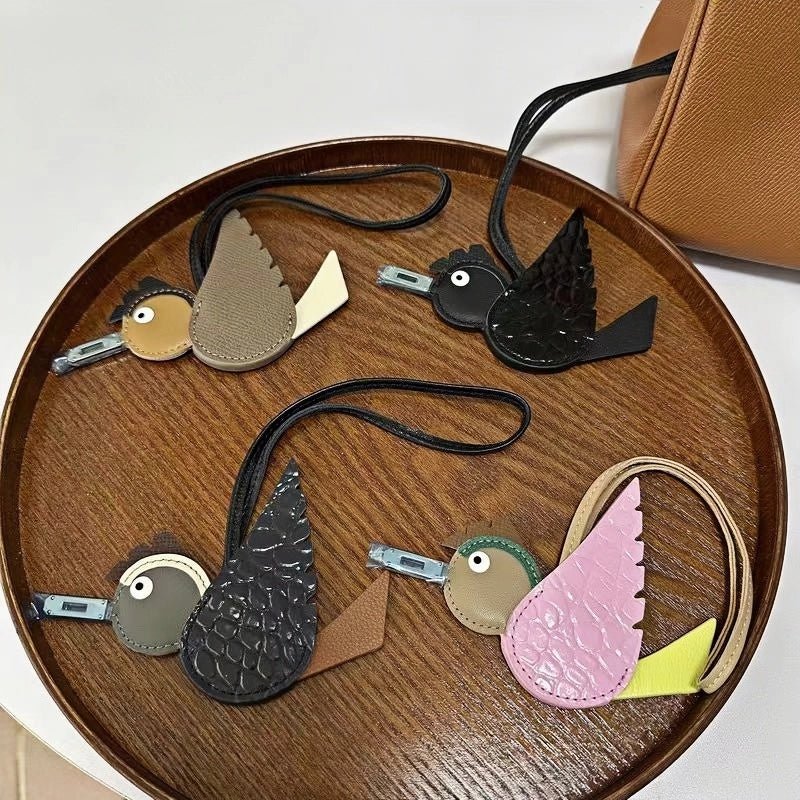 Flying Lovebird Charm – Handcrafted Genuine Leather Bag Accessory | Symbol of Freedom and Affection - shewearing