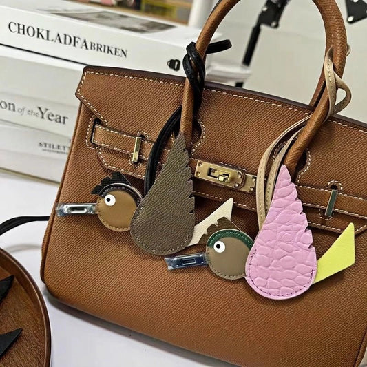 Flying Lovebird Charm – Handcrafted Genuine Leather Bag Accessory | Symbol of Freedom and Affection - shewearing