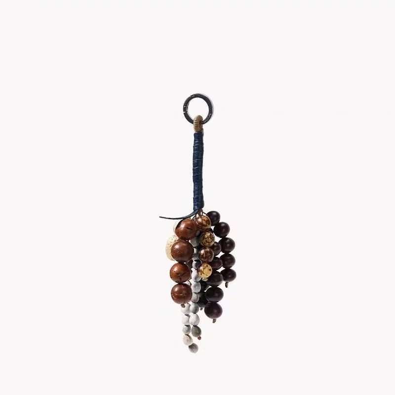 Fortune Seeds Natural Beaded Bag Charm – Handcrafted Lucky Pendant | Unique Artisanal Accessory | Elegant Statement for Handbags - shewearing