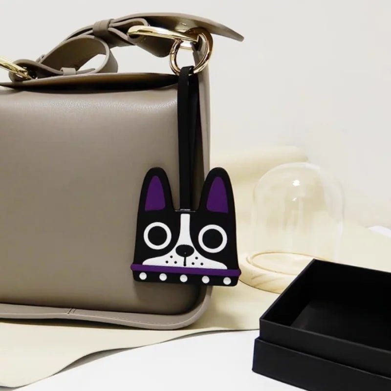 French Bulldog Leather Bag Charm – Handcrafted ALRAN Goatskin Dog Pendant | Original Design Keychain | Cute Gift for Dog Lovers - shewearing