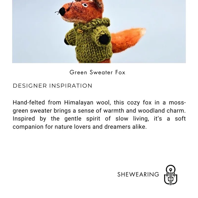 Hand - Felted Fox Bag Charm – Himalayan Wool Woodland Companion | Slow Living Gift Idea - shewearing