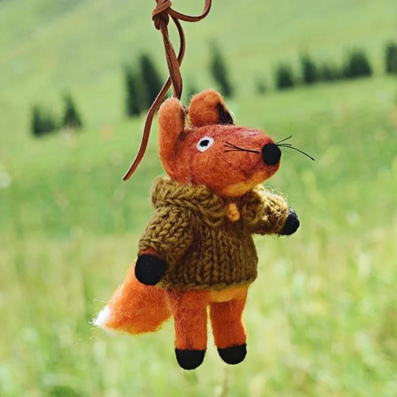 Hand - Felted Fox Bag Charm – Himalayan Wool Woodland Companion | Slow Living Gift Idea - shewearing