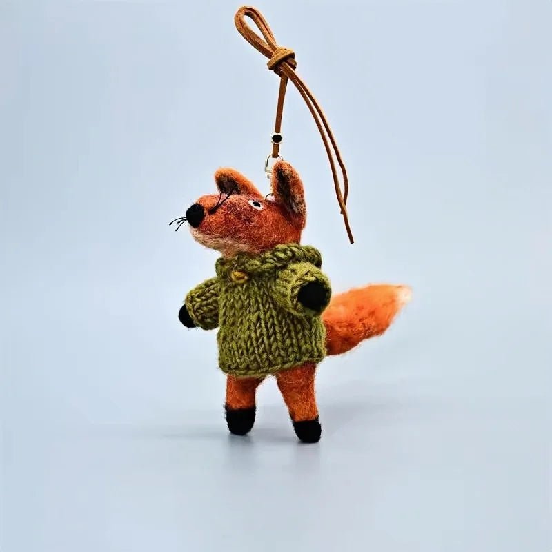 Hand - Felted Fox Bag Charm – Himalayan Wool Woodland Companion | Slow Living Gift Idea - shewearing