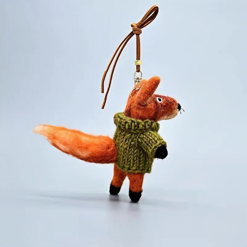 Hand - Felted Fox Bag Charm – Himalayan Wool Woodland Companion | Slow Living Gift Idea - shewearing