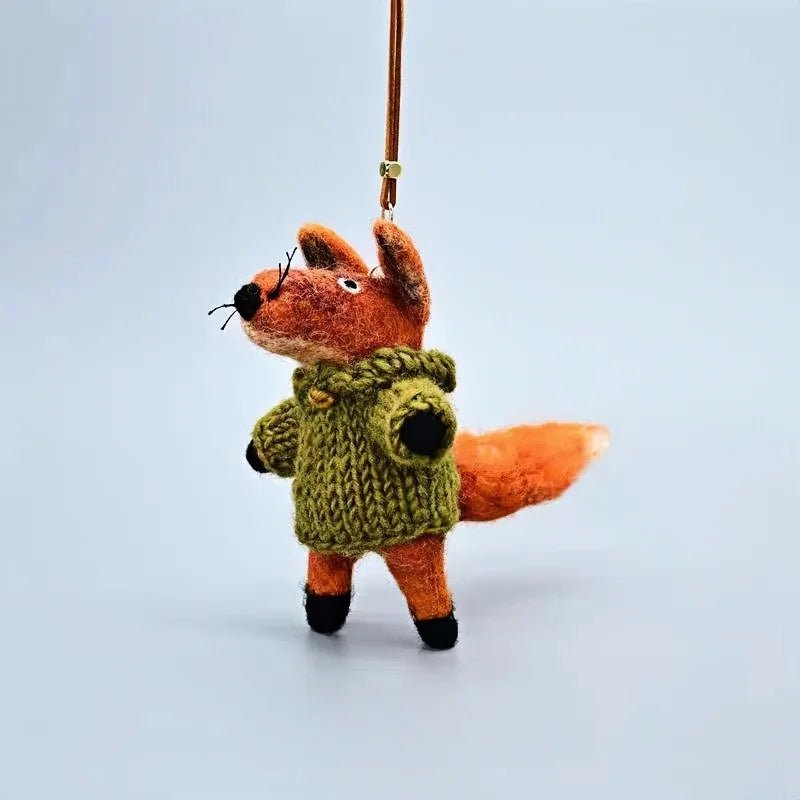 Hand - Felted Fox Bag Charm – Himalayan Wool Woodland Companion | Slow Living Gift Idea - shewearing