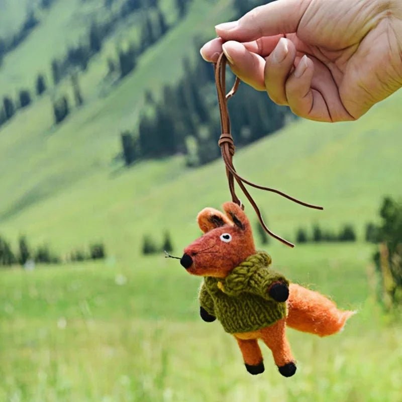 Hand - Felted Fox Bag Charm – Himalayan Wool Woodland Companion | Slow Living Gift Idea - shewearing