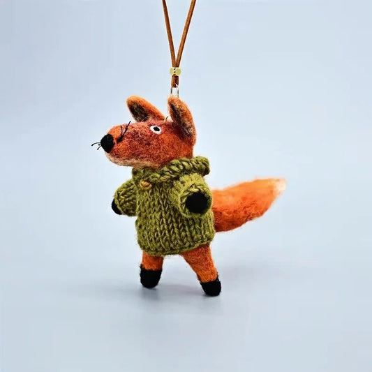 Hand - Felted Fox Bag Charm – Himalayan Wool Woodland Companion | Slow Living Gift Idea - shewearing