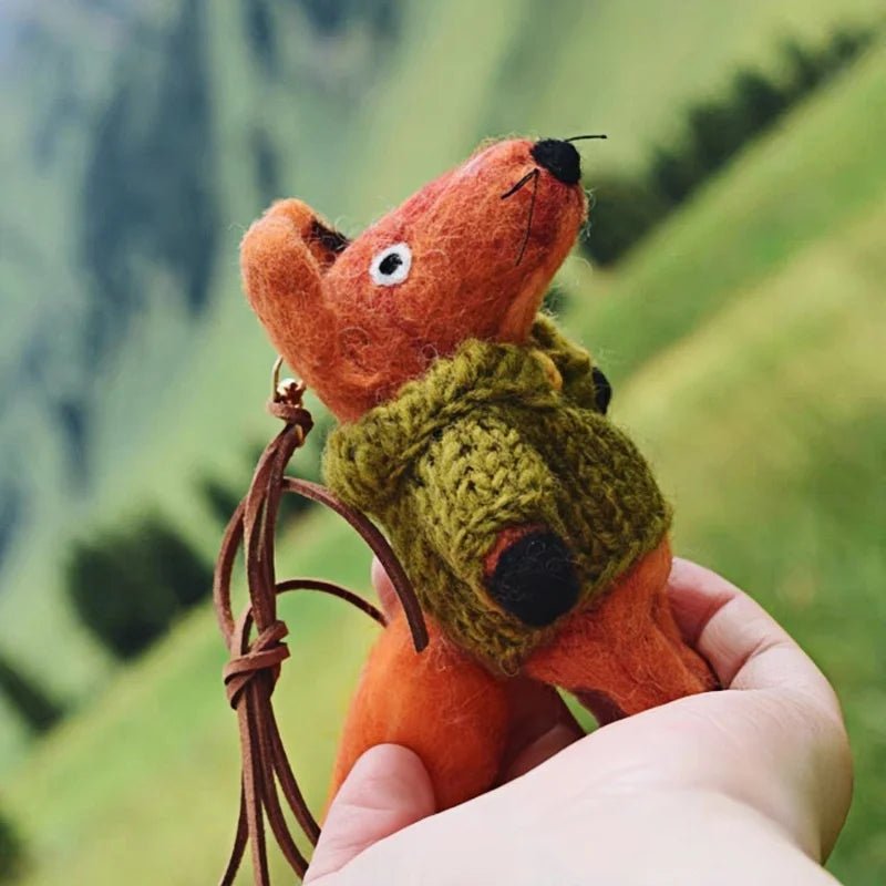Hand - Felted Fox Bag Charm – Himalayan Wool Woodland Companion | Slow Living Gift Idea - shewearing