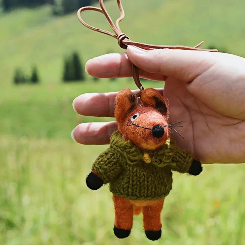 Hand - Felted Fox Bag Charm – Himalayan Wool Woodland Companion | Slow Living Gift Idea - shewearing