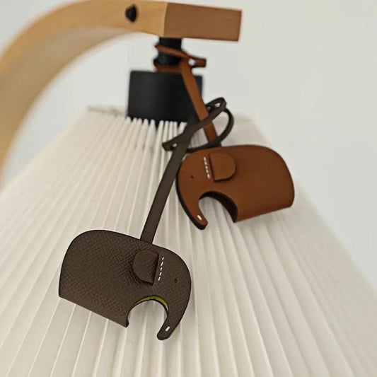 Handcrafted Elephant Leather Charm – Full - Grain Cowhide Bag Accessory with Minimalist Elegance - shewearing