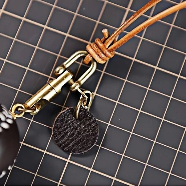 Handcrafted Leather Baseball Bag Charm – Genuine Cowhide, Keychain or Bag Accessory, Thoughtful Gift for Sports Lovers - shewearing