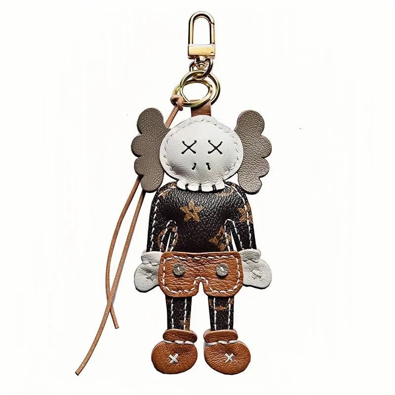 Handcrafted Leather Doll Charm – French Goatskin Keychain for Bags, Unisex Birthday Gift, Unique Trendy Style - shewearing