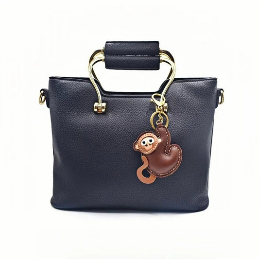 Handcrafted Lucky Monkey Leather Bag Charm – Full - Grain Leather Keychain | Zodiac Monkey Pendant | Car & Handbag Decoration - shewearing