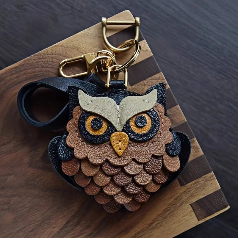 Handcrafted Owl Leather Bag Charm | Keychain | Premium Quality | Unique and Sophisticated Design - shewearing