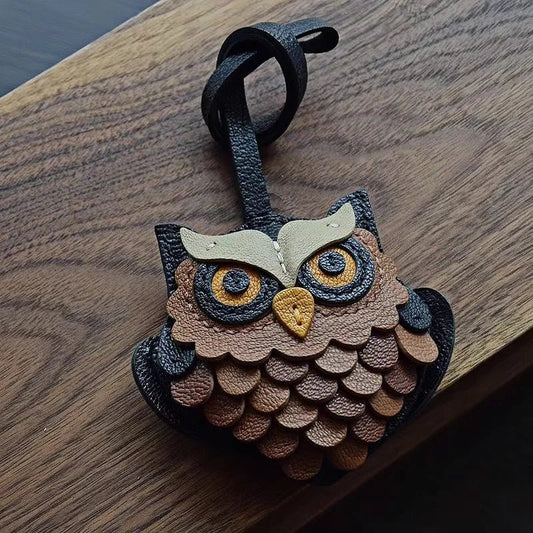 Handcrafted Owl Leather Bag Charm | Keychain | Premium Quality | Unique and Sophisticated Design - shewearing