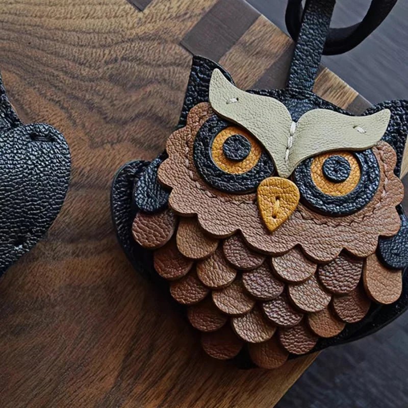 Handcrafted Owl Leather Bag Charm | Keychain | Premium Quality | Unique and Sophisticated Design - shewearing