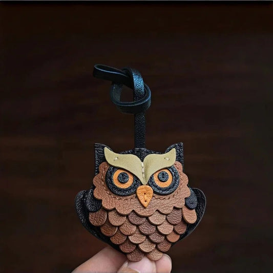 Handcrafted Owl Leather Bag Charm | Keychain | Premium Quality | Unique and Sophisticated Design - shewearing