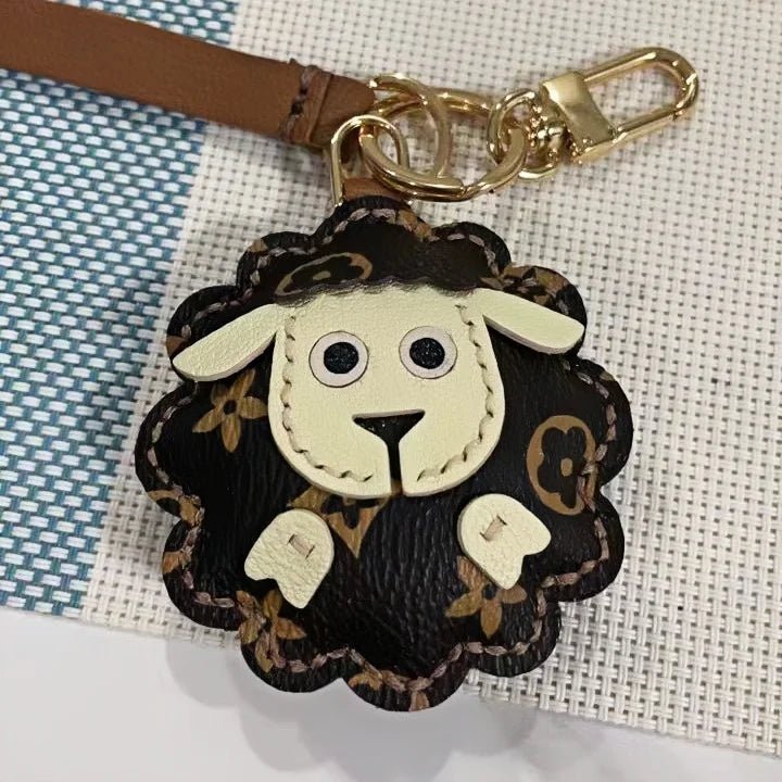 Handcrafted Sheep Leather Bag Charm – Vintage - Inspired Full - Grain Leather Keychain for Bags & Cars – Artisanal Gift for Men & Women - shewearing