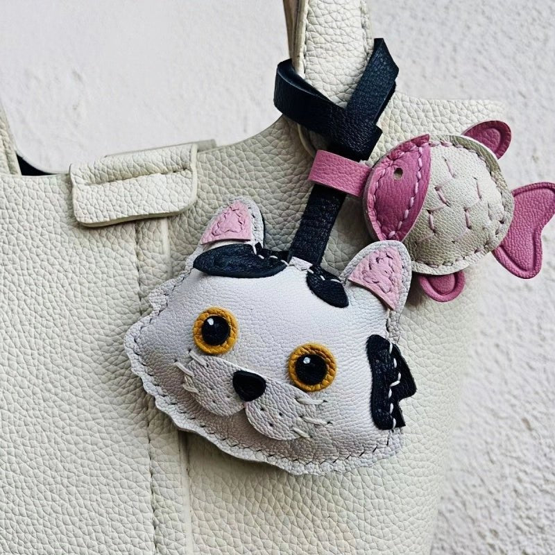 Handcrafted Sheepskin Cat Bag Charm – Adorable Key Accessory for Pet Lovers - shewearing