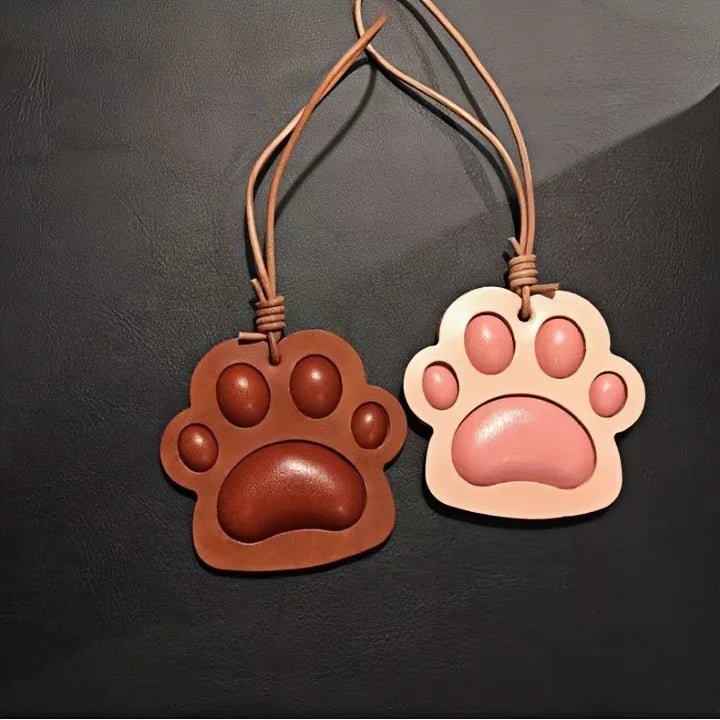 Handcrafted Vegetable - Tanned Leather Paw Charm – Cat & Dog Paw Bag Charm, Unique Gift for Pet Lovers - shewearing