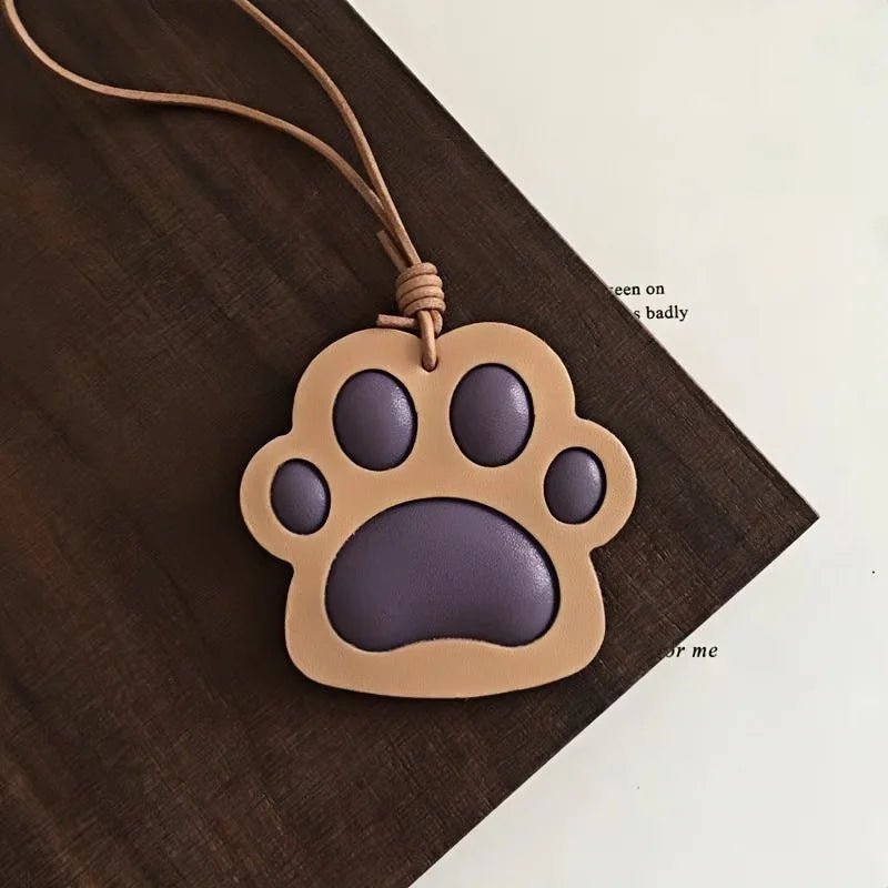 Handcrafted Vegetable - Tanned Leather Paw Charm – Cat & Dog Paw Bag Charm, Unique Gift for Pet Lovers - shewearing