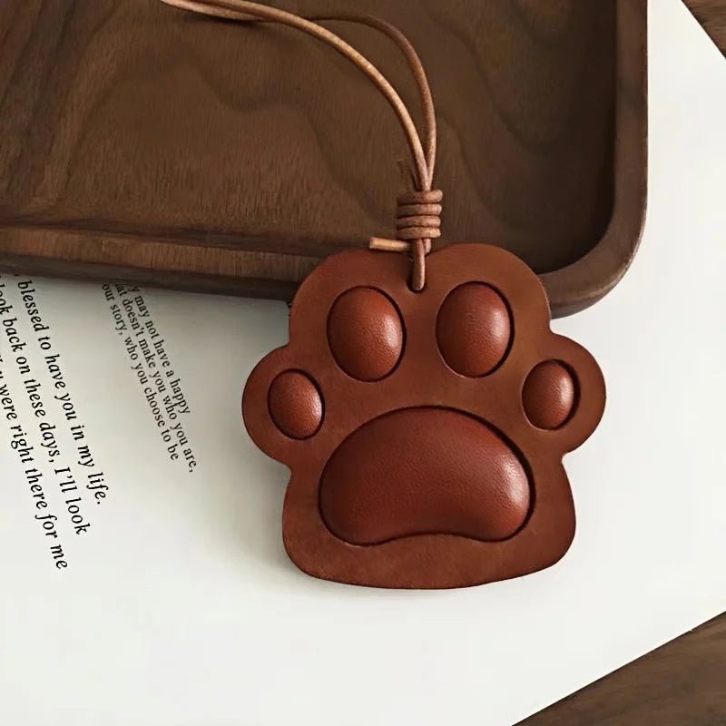 Handcrafted Vegetable - Tanned Leather Paw Charm – Cat & Dog Paw Bag Charm, Unique Gift for Pet Lovers - shewearing