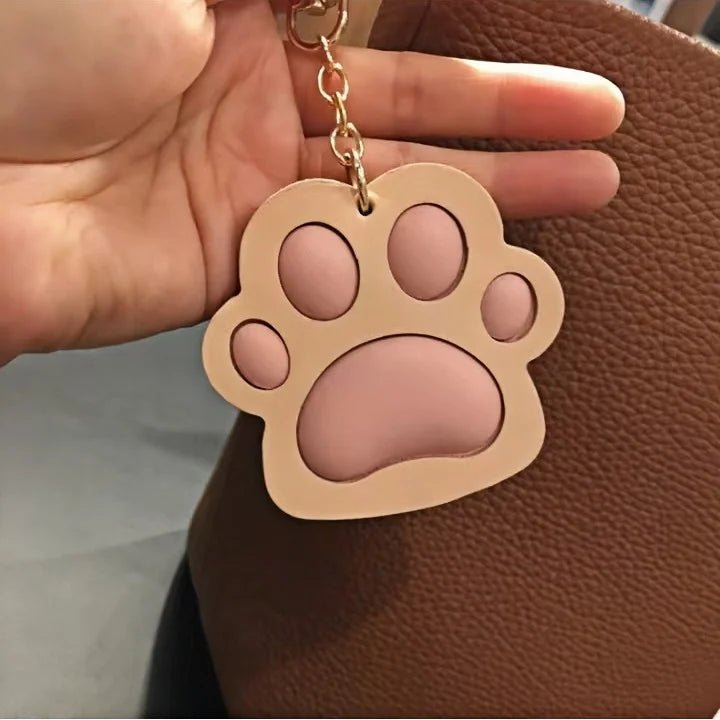 Handcrafted Vegetable - Tanned Leather Paw Charm – Cat & Dog Paw Bag Charm, Unique Gift for Pet Lovers - shewearing
