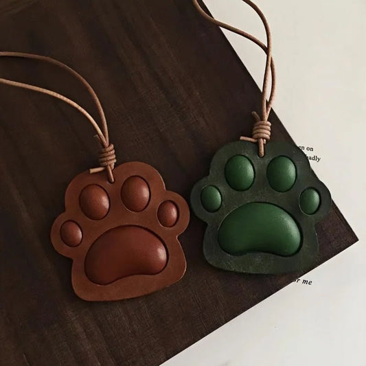 Handcrafted Vegetable - Tanned Leather Paw Charm – Cat & Dog Paw Bag Charm, Unique Gift for Pet Lovers - shewearing