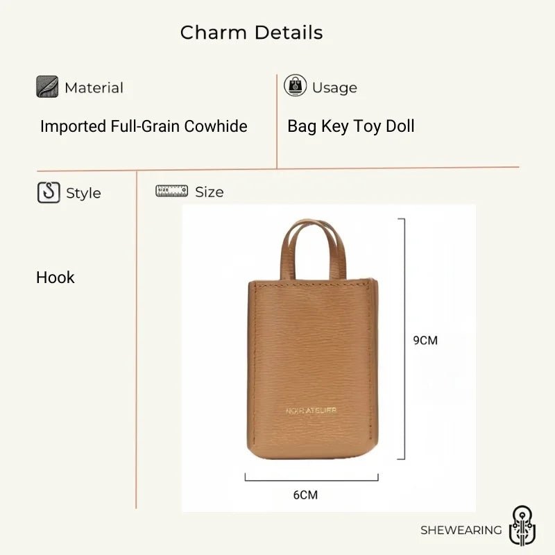 Handwoven Leather Pineapple Bag Charm – Full - Grain Cowhide Key Accessory, Creative and Tropical Vibes, Artisan Design - shewearing