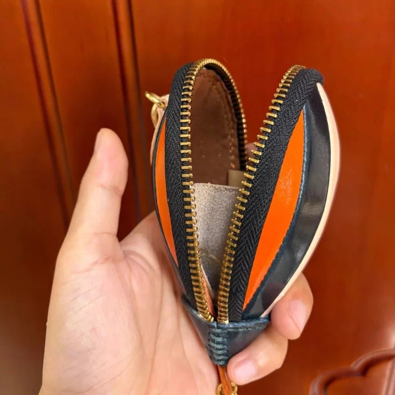 Hot Air Balloon Leather Bag Charm – Handmade Full - Grain Cowhide Keychain Pendant | Creative Zipper Pouch for Car & Purse Decoration - shewearing