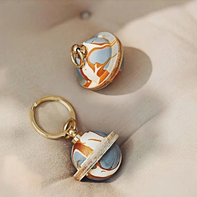 Landing Planet Bell Bag Charm Handcrafted Full - Grain Leather, Bell - Shaped Planetary Charm for Keys or Bags, Unique Gift for All - shewearing