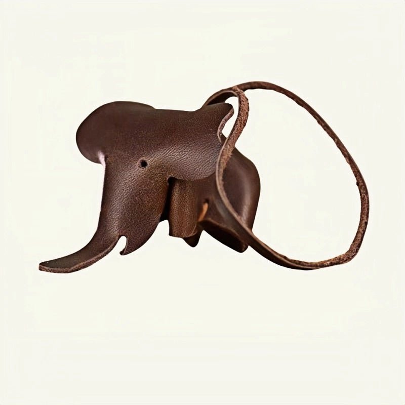 Leather Elephant Charm – Handcrafted Full - Grain Cowhide Accessory for Bags & Keys, Minimalist & Sophisticated Gift - shewearing