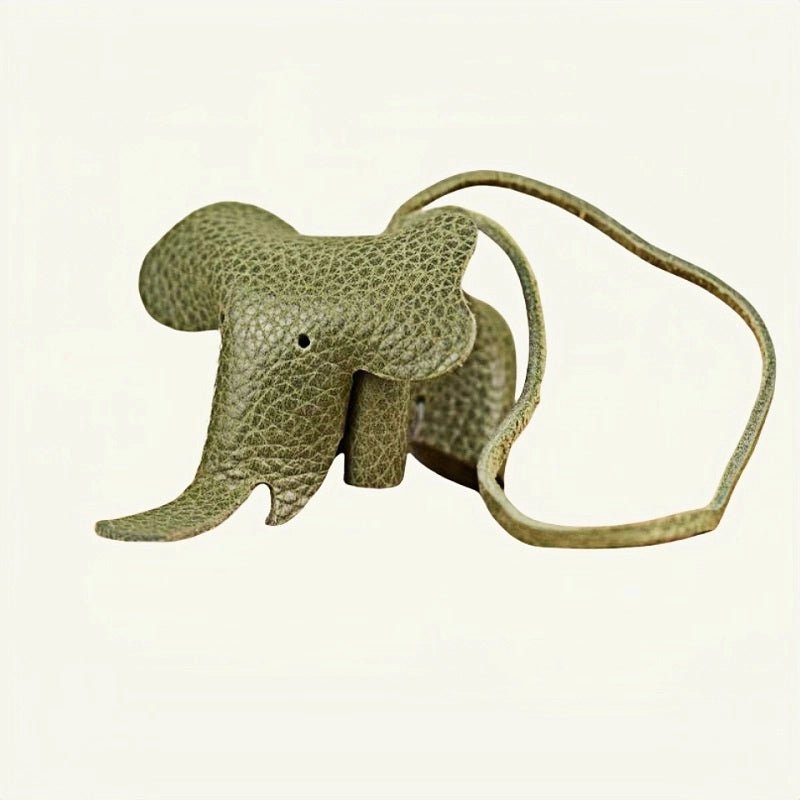 Leather Elephant Charm – Handcrafted Full - Grain Cowhide Accessory for Bags & Keys, Minimalist & Sophisticated Gift - shewearing
