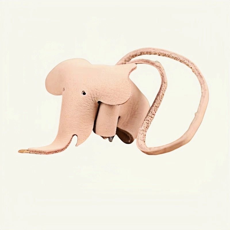 Leather Elephant Charm – Handcrafted Full - Grain Cowhide Accessory for Bags & Keys, Minimalist & Sophisticated Gift - shewearing