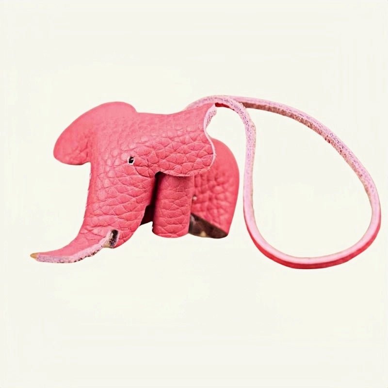 Leather Elephant Charm – Handcrafted Full - Grain Cowhide Accessory for Bags & Keys, Minimalist & Sophisticated Gift - shewearing