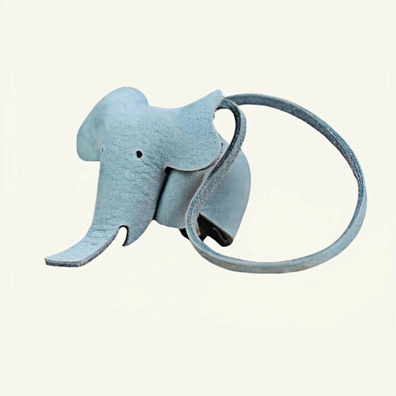 Leather Elephant Charm – Handcrafted Full - Grain Cowhide Accessory for Bags & Keys, Minimalist & Sophisticated Gift - shewearing