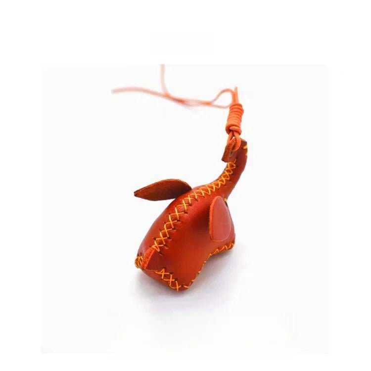 Lucky Elephant Leather Charm – Handmade Full - Grain Leather Bag Pendant | Symbol of Strength & Good Fortune | Keychain & Handbag Accessory - shewearing