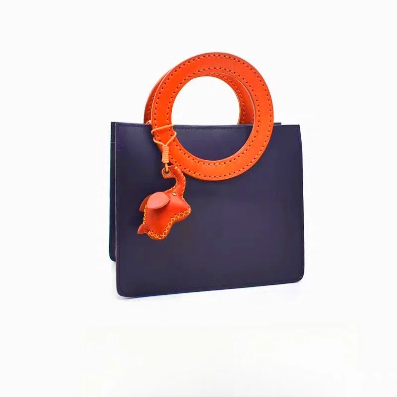 Lucky Elephant Leather Charm – Handmade Full - Grain Leather Bag Pendant | Symbol of Strength & Good Fortune | Keychain & Handbag Accessory - shewearing
