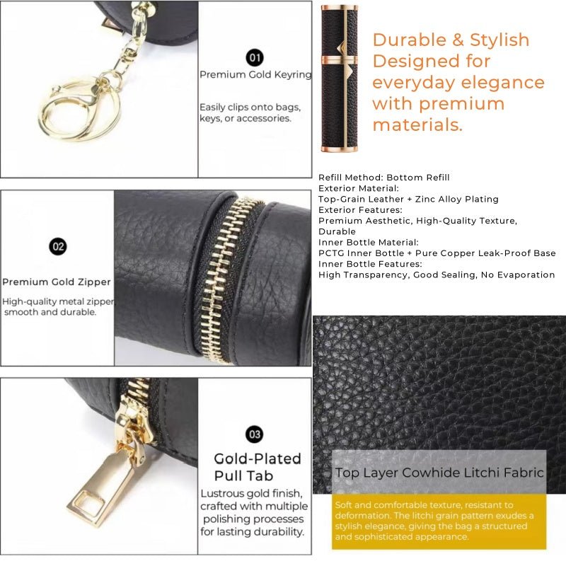 Mini Leather Lipstick & Storage Bag Charm – Handmade Top - Grain Leather Keychain | Multifunctional Coin, Earphone, & Small Accessories Holder - shewearing