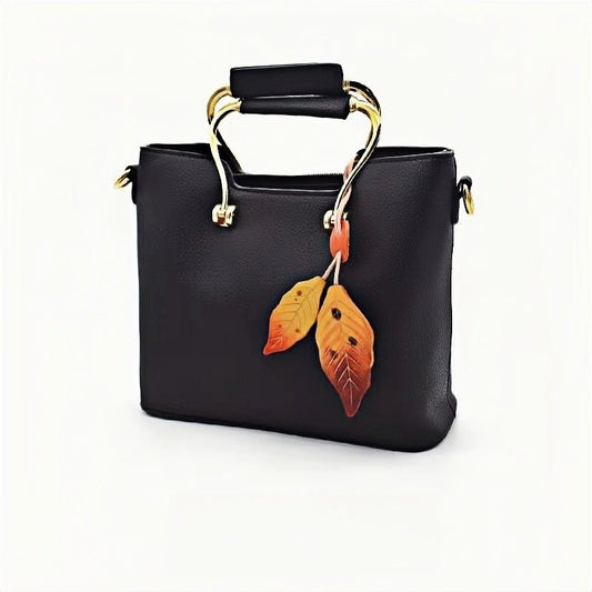 Nordic Lucky Leaves Leather Charm – Handcrafted Genuine Cowhide Leaf Bag Charm, Car Ornament, and Bookmark Accessory - shewearing