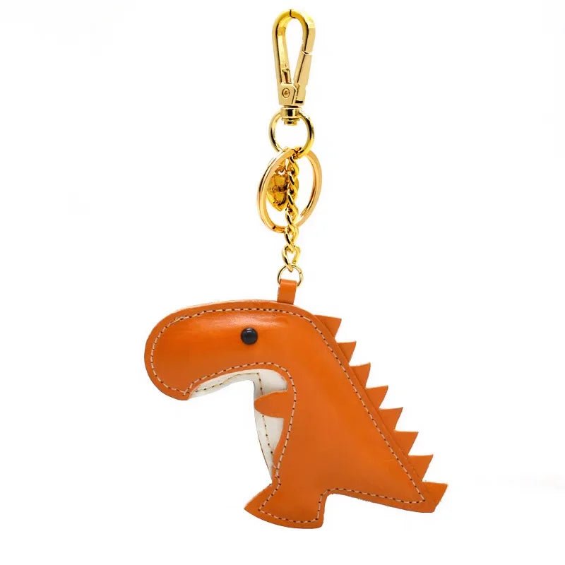 Nordic - Style Lucky Dino Leather Bag Charm – Handmade Full - Grain Leather Keychain | Year of the Dragon Zodiac Charm | Bookmark & Handbag Pendant - shewearing
