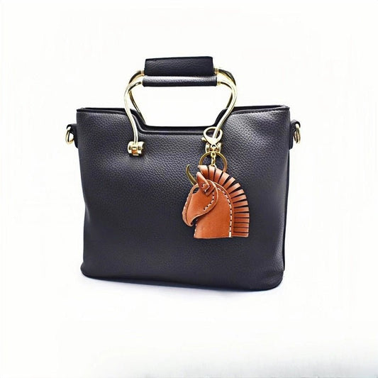 Nordic Unicorn Bag Charm – Genuine Leather Keychain Accessory, Handcrafted Cowhide, Unique Bookmark Design, Creative Gift for Her - shewearing
