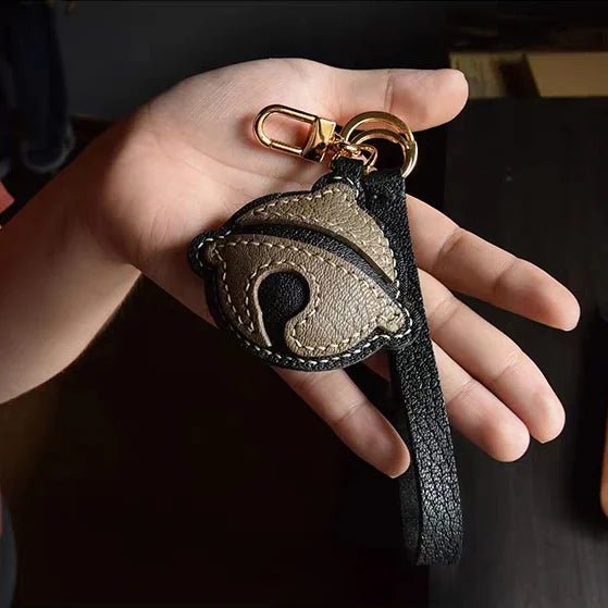 Nostalgic Bell - Shaped Leather Bag Charm – Handmade Full - Grain Goatskin Keychain | Cute Ornament for Purse | Whimsical Childhood - Inspired Gift - shewearing