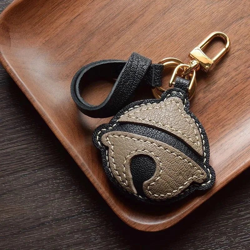 Nostalgic Bell - Shaped Leather Bag Charm – Handmade Full - Grain Goatskin Keychain | Cute Ornament for Purse | Whimsical Childhood - Inspired Gift - shewearing