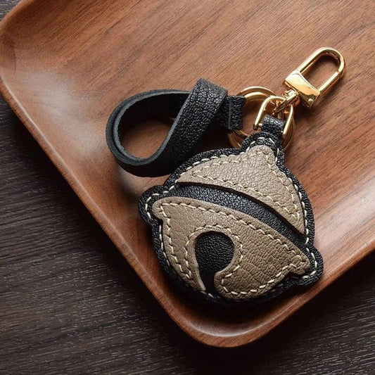 Nostalgic Bell - Shaped Leather Bag Charm – Handmade Full - Grain Goatskin Keychain | Cute Ornament for Purse | Whimsical Childhood - Inspired Gift - shewearing